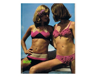 Beach Bikini Crochet Patterns - Two Patterns - Women's Two Piece Swimsuit Vintage 70's Patterns PDF Crochet Pattern Instant Download