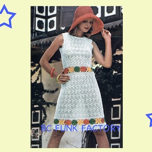 Crochet Dress Pattern - Vintage 70&#39;s Crochet Top Pattern - Womens Dress PDF Crochet Pattern