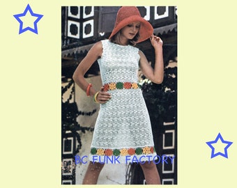 Crochet Dress Pattern - Vintage 70's Crochet Top Pattern - Womens Dress PDF Crochet Pattern