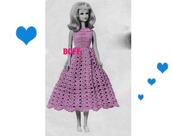 Crochet Pattern Doll Clothes Fashion Doll Dress Crochet Vintage Teen Doll PDF Crochet Pattern