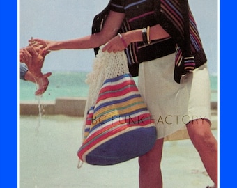 Beach Bag Crochet Pattern Beach Tote Bag Summer PDF Crochet Pattern  Instant Download