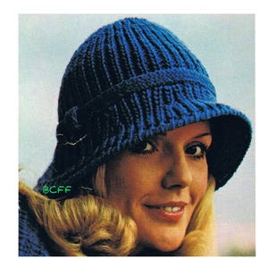 Women's Hat Knitting Pattern Vintage Cloche Hat Knitting Womens PDF Knitting Pattern Instant Download