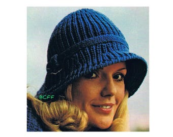 Women's Hat Knitting Pattern Vintage Cloche Hat Knitting Womens PDF Knitting Pattern Instant Download