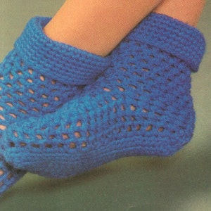 Patrón de calcetines de pantuflas de crochet para niñas, niños, mujeres y hombres. Patrón de pantuflas vintage en PDF.