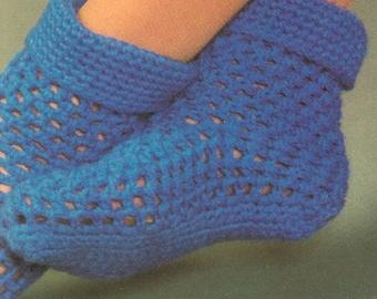 Crochet Slipper Socks Pattern Girls - Boys - Women - Men  Sizes  Vintage Slipper PDF Crochet Pattern