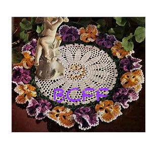 Doily Crochet Pattern - Vintage 1950's Pansy Doily Pattern - PDF Crochet Pattern Instant Download