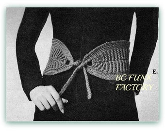 Women's Crochet Pattern - Belt Crochet Pattern - 1970's Front Lace Boho Belt PDF Crochet Pattern Almost Free