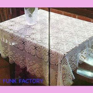 Pineapple Crochet Pattern - Vintage Table Cloth Pattern Thread Crochet Tablecloth DIY Crochet - PDF Crochet Pattern