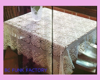 Pineapple Crochet Pattern - Vintage Table Cloth Pattern Thread Crochet Tablecloth DIY Crochet - PDF Crochet Pattern