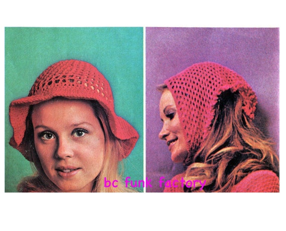 Crochet Pattern Hat Women Vintage Kerchief Headscarf - Etsy