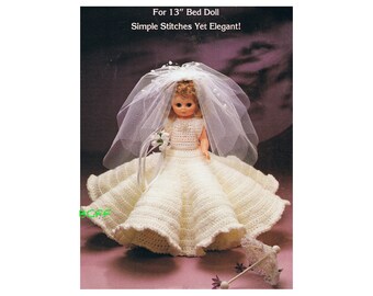 Bed Doll Crochet Pattern for 13" Bed Doll - Vintage Bed Doll Crochet PDF Crochet Pattern Instant Download
