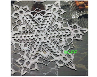 Crochet Doily Pattern - Snowflake Pattern Home Decor Crochet - Thread Crochet - Digital PDF Crochet Pattern