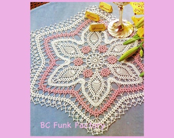 Doily Crochet Pattern - Vintage Thread Crochet Star Mat Centrepiece - PDF Crochet Pattern - DIY Crochet