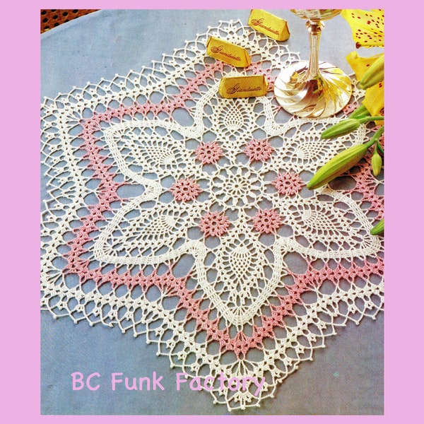 Häkelanleitung für Deckchen – Vintage-Thread Crochet Star Mat Centerpiece – PDF-Häkelanleitung – DIY-Häkelarbeit