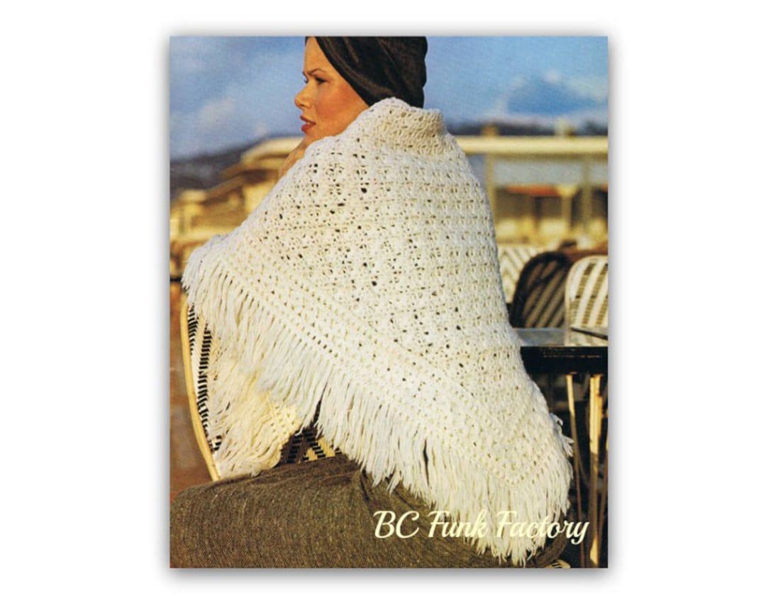 Crochet Shawl Pattern Lacy Shell Pattern Women's Vintage Shawl Wrap PDF ...