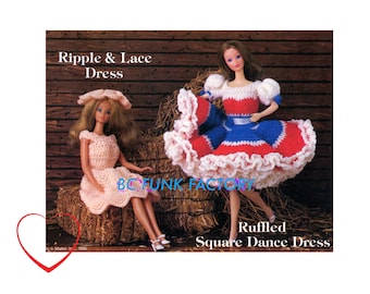 Crochet Pattern Doll Clothes Fashion Doll 11 1/2" Thread Crochet Vintage English PDF Crochet Pattern