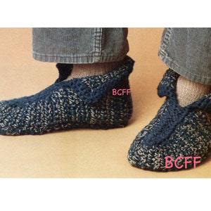 Vintage Crochet Patterns Easy Quick Simple Men's Slipper Socks - House Socks - PDF Crochet Pattern