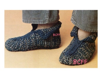 Vintage Crochet Patterns Easy Quick Simple Men's Slipper Socks - House Socks - PDF Crochet Pattern