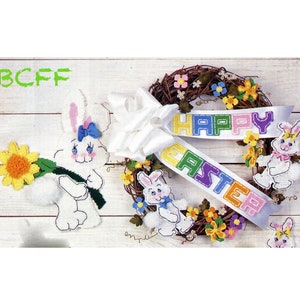 Plastic Canvas Pattern - Easter Bunny - Easter Basket - Vintage PDF Plastic Canvas Pattern DIY Plastic Canvas