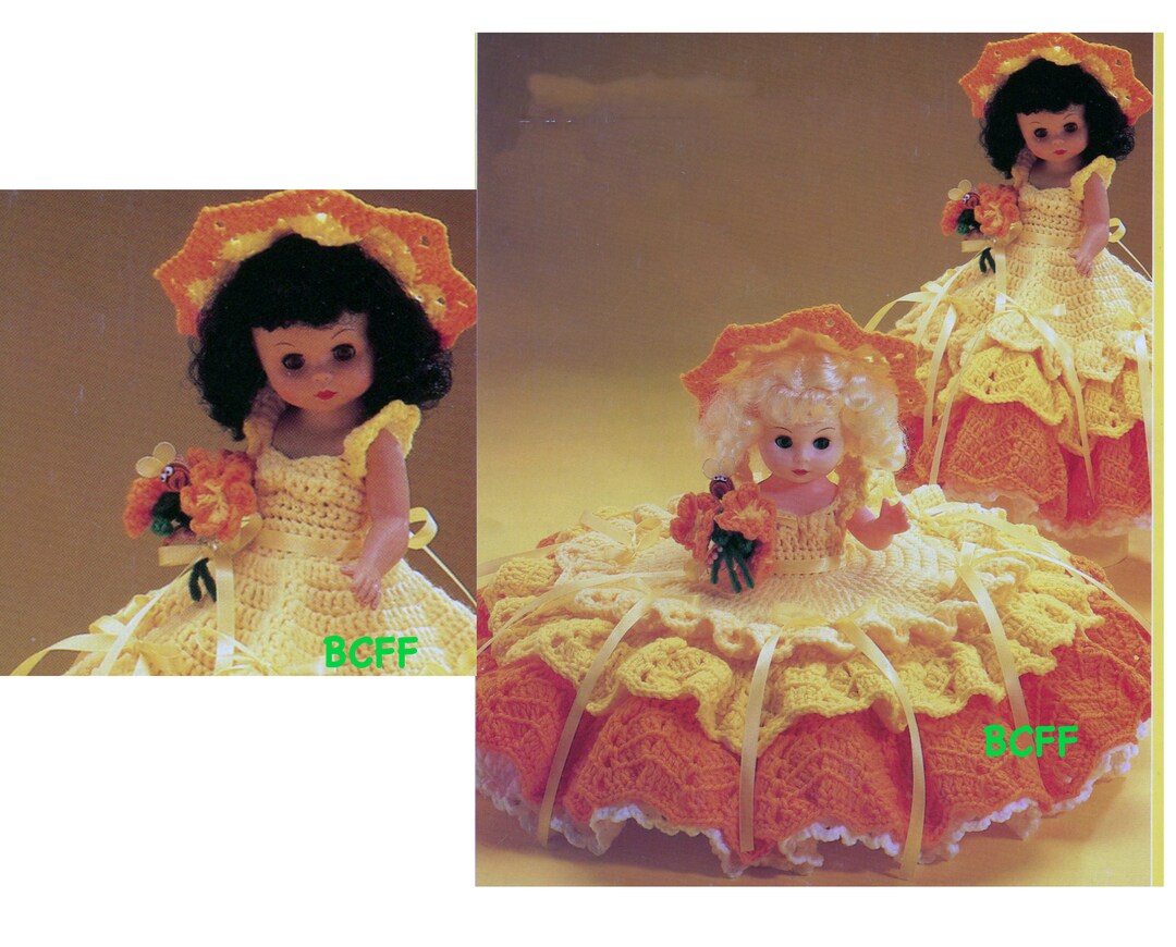 Bed Doll Crochet Pattern - Vintage Doll Dress for Music Box Doll or ...