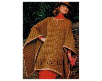 Women's Crochet Poncho Pattern - Box stitch Poncho Pattern One size fits all Printable File English Only