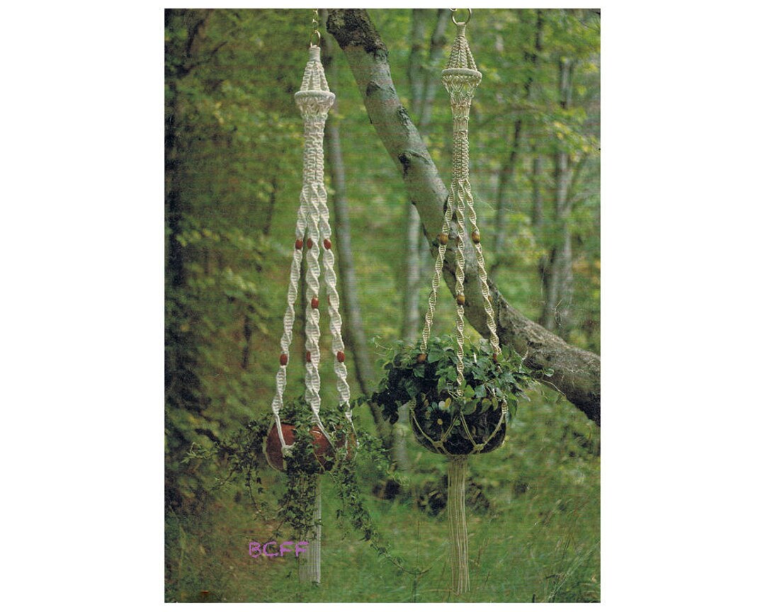 Macrame Plant Hanger Pattern Vintage 1970's Macrame Home Decor Pot