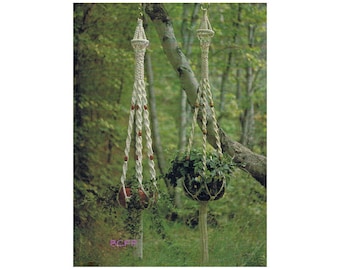 Macrame Plant Hanger Pattern Vintage 1970's Macrame Home Decor Pot Holder PDF Macrame Pattern Instant Download