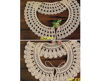 Crochet Collar Pattern - Two Womens Collars Thread Crochet PDF Crochet Pattern
