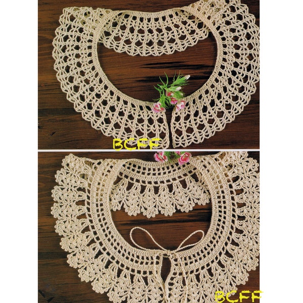 Crochet Collar Pattern - Two Womens Collars Thread Crochet PDF Crochet Pattern