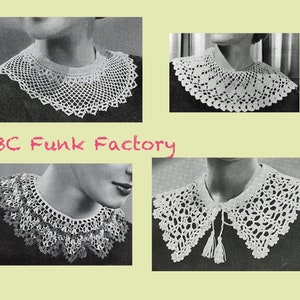 Vintage 30&#39;s Crochet Collar Patterns - Thread Crochet - Lace Collars - Dress Collars - PDF Crochet Pattern Printable Download