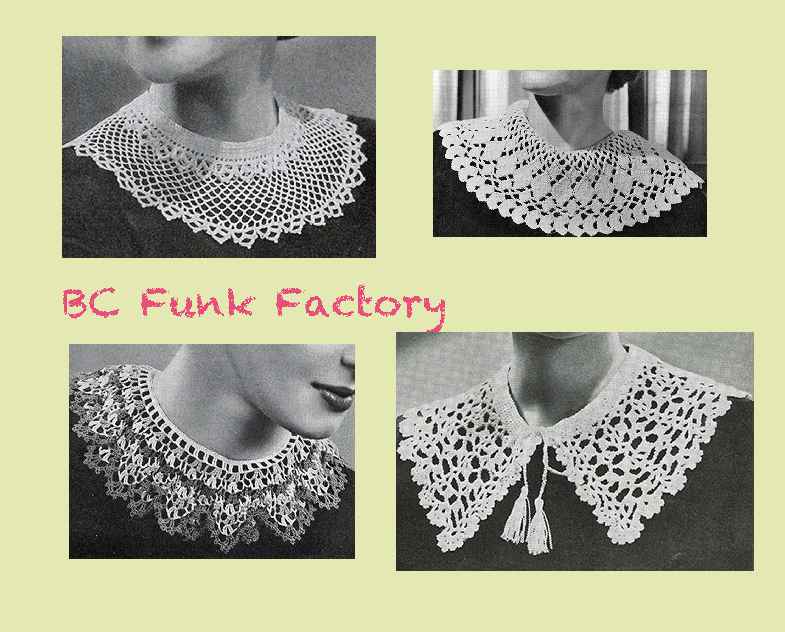 Vintage 30's Crochet Collar Patterns - Thread Crochet - Lace