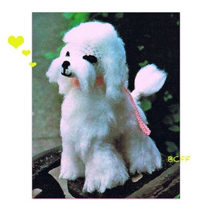 Hund Häkelanleitung - Fluffiger Pudel Hund Stofftier Spielzeug für Kinder PDF Häkelanleitung Printable Download