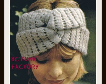 Crochet Head Band Pattern - Women's Winter Hat - Turban Head Band Vintage 70's PDF Crochet Pattern Instant Download