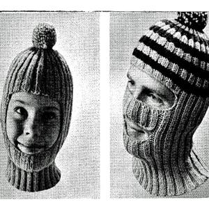 Hat Knitting Pattern Balaclava Winter Wear For Men & Women Children -  Ski Mask PDF Knitting Pattern
