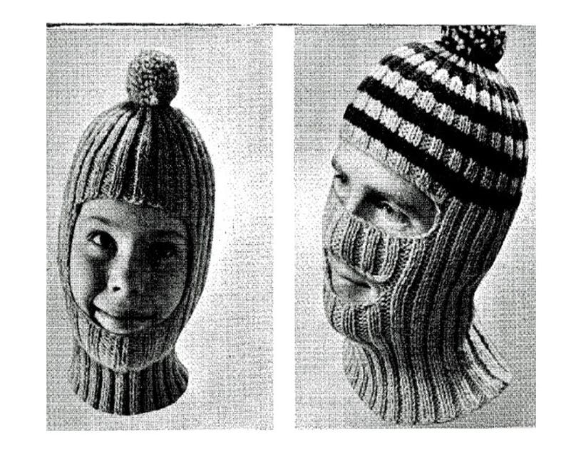 Hat Knitting Pattern Balaclava Winter Wear For Men & Women Children Ski Mask PDF Knitting Pattern image 1