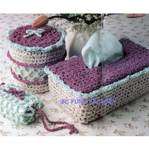 PDF Crochet Pattern - Tissue Cover & Toilet Paper Cover Pattern Home Decor Crochet Pattern