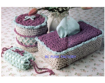 PDF Crochet Pattern - Tissue Cover & Toilet Paper Cover Pattern Home Decor Crochet Pattern