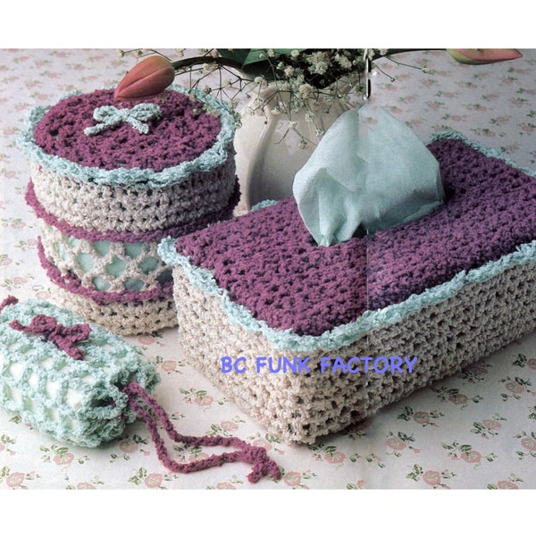 PDF Crochet Pattern - Tissue Cover & Toilet Paper Cover Pattern Home Decor Crochet Pattern