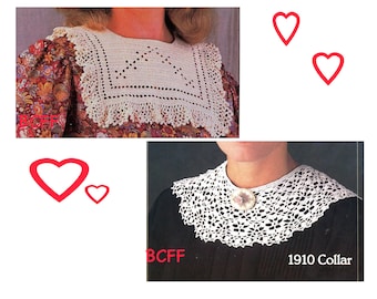 Lace Collar Crochet Pattern - Vintage Thread Crochet Pattern - Womens Collars Crochet - PDF Crochet Pattern