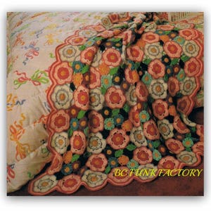 PDF Crochet Pattern Afghan Pattern Summer Flowers - Home Decor Crochet Blanket Throw Afghan Digital PDF Crochet Pattern Instant Download