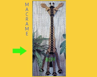 Vintage Macrame Pattern - Macrame Wall Hanging Pattern - Giraffe Wall Hanging PDF Macrame Pattern