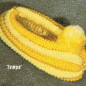 Slipper KNITTING Patterns Vintage RIB Style Men Women Slipper Pattern Boy Girls  PDF Knitting Pattern