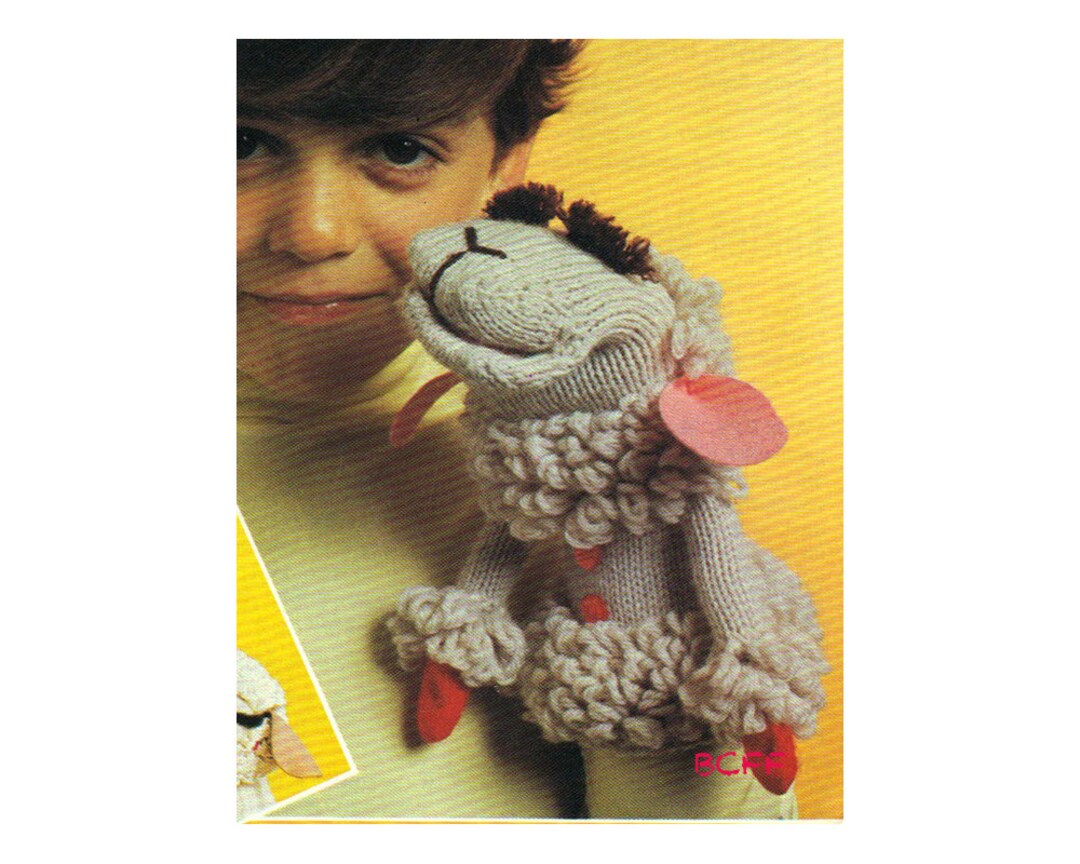 Lamb Chop Hand Puppet Toy Knitting and Crochet Pattern Sheep Toy, Glove