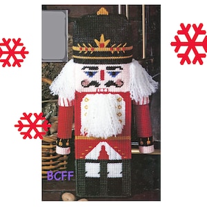 Plastic Canvas Pattern Nutcracker Pattern - Vintage Christmas Decorations Ornament PDF Plastic Canvas Pattern Printable Download