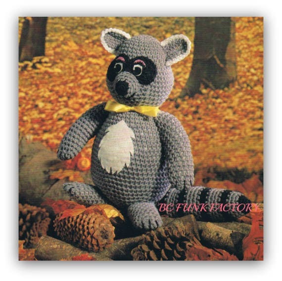 30 Racoon Crochet Patterns for Woodland Amigurumi, Hats, Appliques, and Cozy Handmade... 4 Stuffed Animal Racoon Crochet Pattern PDF