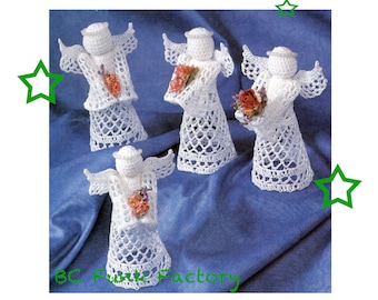 Crochet Pattern Christmas Angels Thread Crochet Pattern Holiday Angel Crochet PDF Crochet Pattern