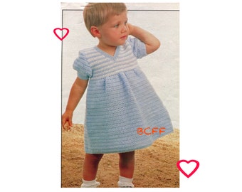 Crochet Toddler Dress Pattern, Crochet Baby Dress Pattern for 12 months  PDF Crochet Download, Crochet Summer Dress