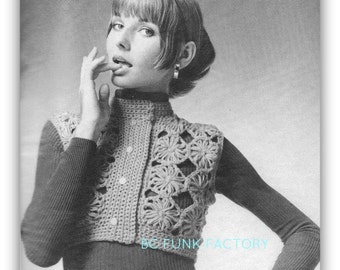 Crazy Daisy Winder Sweater Crochet Pattern Women's Bolero Digital crochet Pattern Instant download