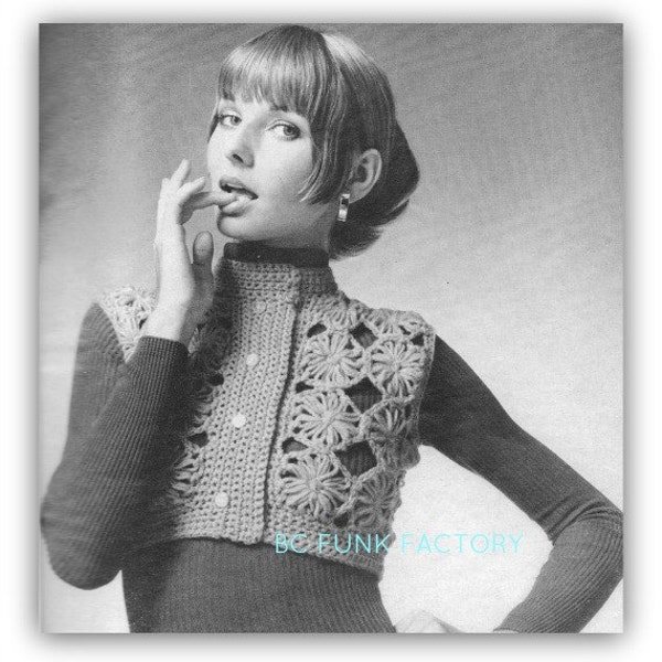 Crazy Daisy Winder Sweater Crochet Pattern Women's Bolero Digital crochet Pattern Instant download