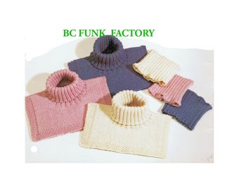 Breipatroon voor een nekwarmer voor mannen, vrouwen en kinderen. Brei een Dickie in vintage winterstijl (PDF, Engelstalig breipatroon).